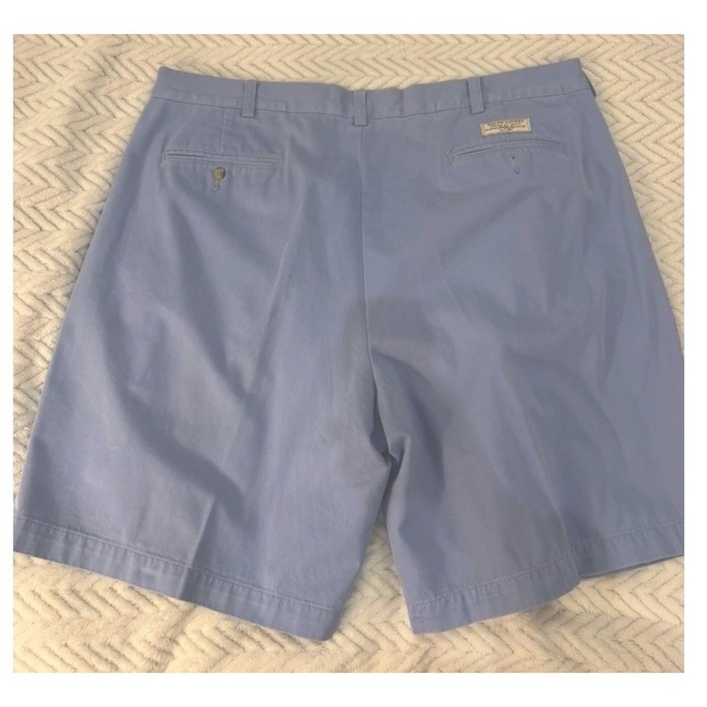Polo Ralph Lauren Tyler Pleated Shorts Men Size 42 Blue Cotton Casual - Picture 4 of 4